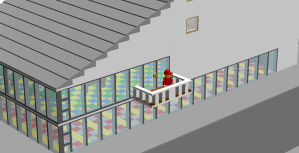 This is the deck connected to the Game Room of the second building of Floor Patterns Inn.