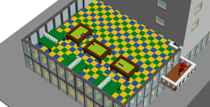 Here is the view of the inside of the Game Room.  (I removed the roof on the game room to get a better view.)